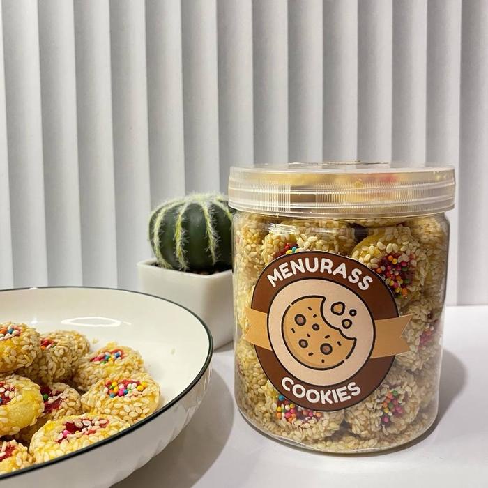 

Kue kering Thumbprint Stroberi Toples Premium Home made By Menurass Cookies