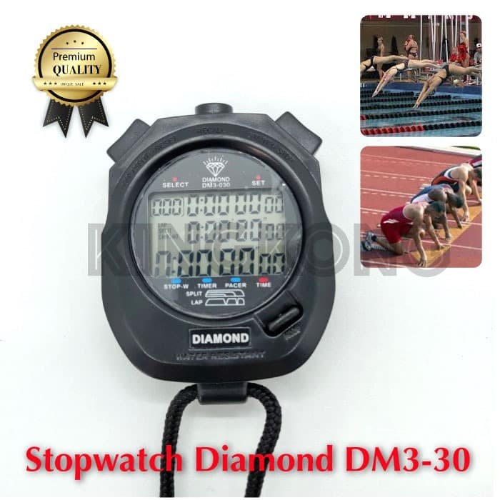 Unik Stopwatch Diamond Original 30 Memory Digital Olahraga