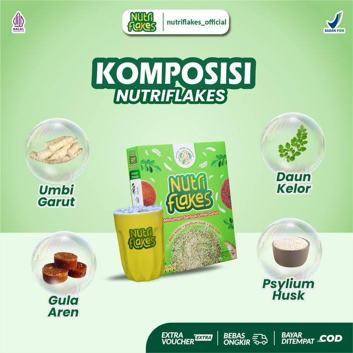 

Terbaru!! 3 Box Bundling Nutriflakes Bpom Halal Oatmeal Susu Sereal Umbi Garut Gula Aren Daun Kelor