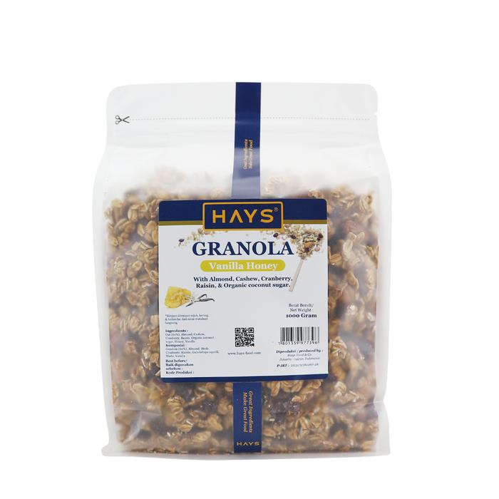 

Terbaru!! Hays Granola Vanilla Honey 1 Kg / Granola Vanilla Madu Dengan Almond Mete Cranberry Raisin