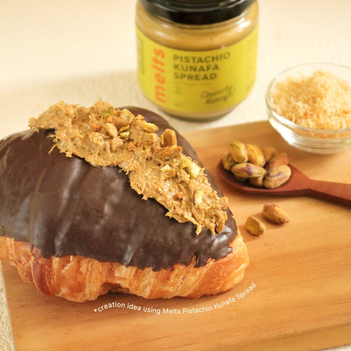 

Produk Terbaru Melts Pistachio Kunafa Spread Selai Kacang Crunchy Plant Based Vegan Untuk Roti Bahan