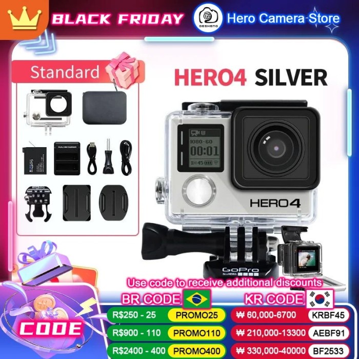 Gopro hero 4 silver 4k Ultra HD action camera WiFi connection camera