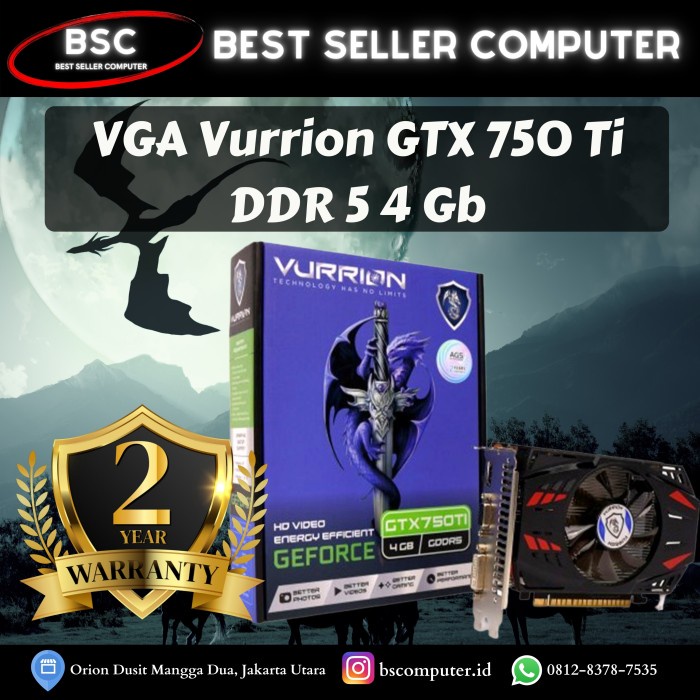 VGA Vurrion GTX 750 Ti DDR 5 4 Gb