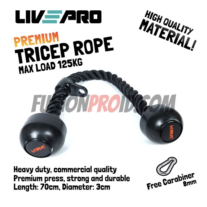 Tricep Rope Tali Latihan Triceps Handle Bar Gym Fitnes Fitness Livepro