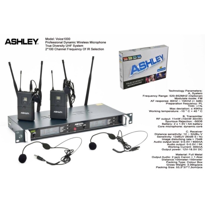 MIC WIRELESS ASHLEY VOICE1000 mik ashley VOICE 1000 3 varian mic