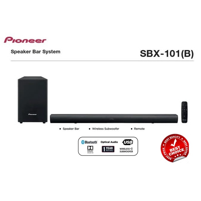 Pioneer Soundbar SBX 101 Subwoofer Wireless Bluetooth SBX101 / SOUNDBAR SPEAKER Pioneer