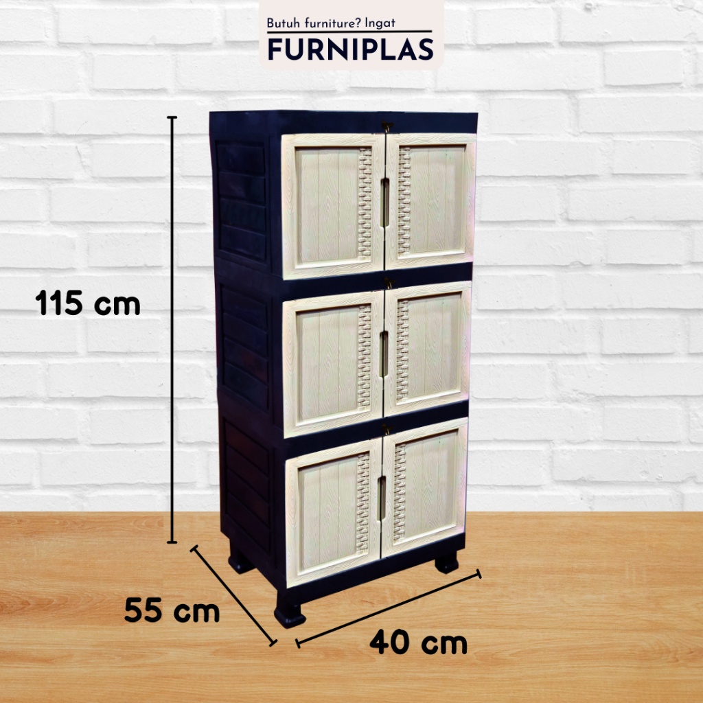 Bergaransi Lemari Mini / Lemari Plastik / Lemari Pakaian / Lemari Susun / Lemari Plastik Susun 3 -