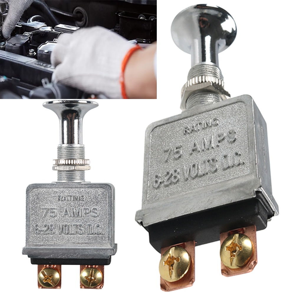 Heavy Duty Push-Pull Switch On/Off DC 6-28V 2 Position On-Off 75 Amp Pull Switch On / Off for Trucks
