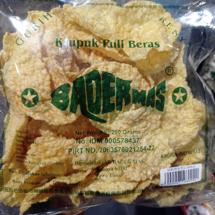 

SALE !!! BADER MAS KERUPUK PULI BERAS 200GR READYY