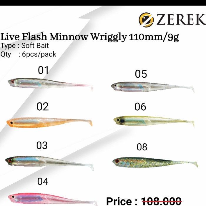 UMPAN LURE ZEREK LIVE FLASH MINNOW 3 5 9 15 GR