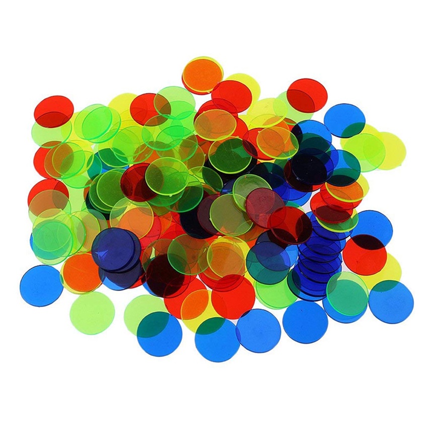 Disc 100Pcs Chip/Koin Poker Bahan Plastik 24Mm Untuk Bermain Bingo/Game Keluarga Minicart Mahjong