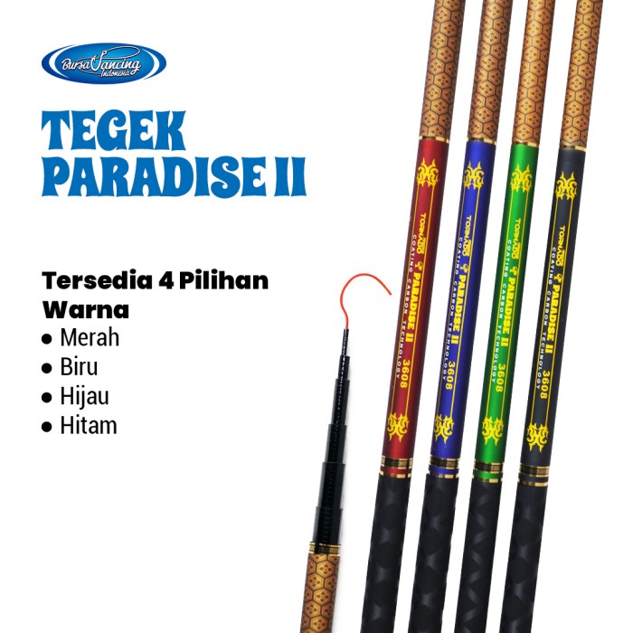 Joran Pancing Tegek Paradise II Fiber Coating Carbon Grip Anti Slip Jual Murah