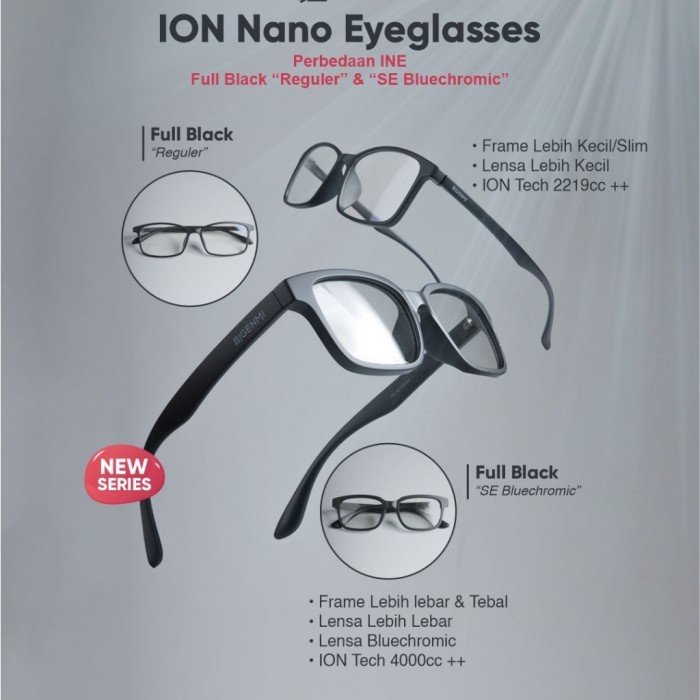 full black bigenmi kacamata kesehatan semua keluhan mata, bluecromic