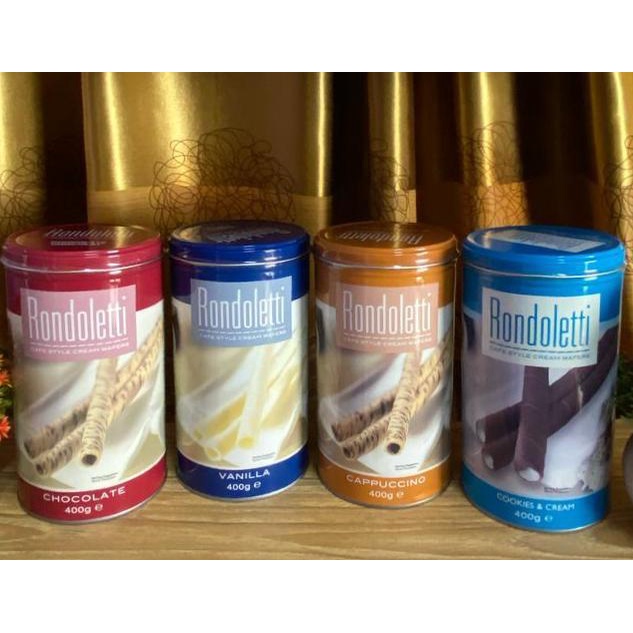 

Big Rondoletti 1 Kaleng (400gram) Coklat,Cookies&cream,Cappuccino,Vanilla
