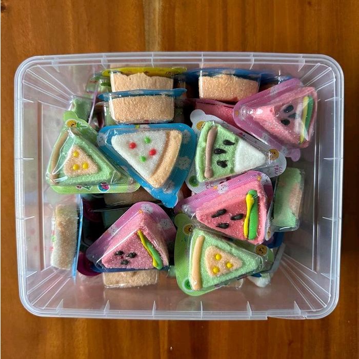 

Marshmallow bentuk Semangka 1 toples isi 50 pcs aneka rasa buah buahan