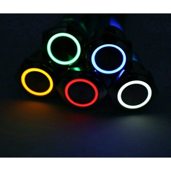 switch on off push button latching saklar tombol lampu ring led motor mobil