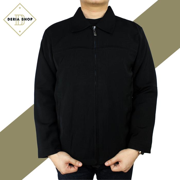 JAKET SEMIJAS PRIA HITAM POLOS GARIS JASKET SEMI JAS PRESIDEN SBY STELAN COWOK JACKET BOSS KANTOR