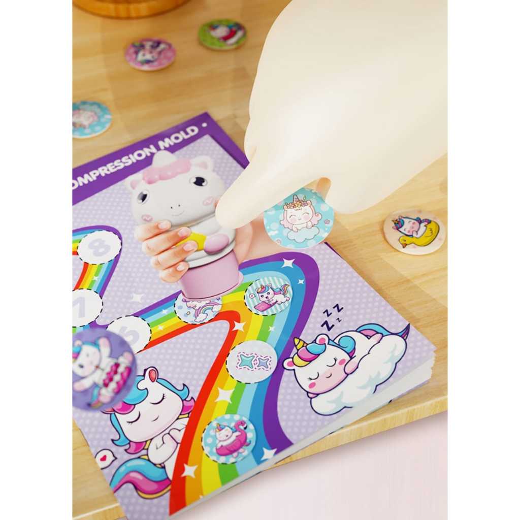 

Gratong Mainan Edukasi Sticker Magic Stamp Anak Velcro Karakter Lucu Bebek Unicorn Kelinci Dino /
