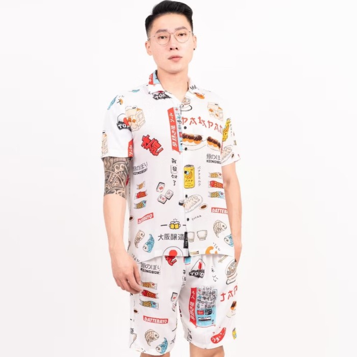 Terbaru Piyama Pria Dewasa Sleepwear Men Tie Dye Set Pria Baju Tidur Piyama