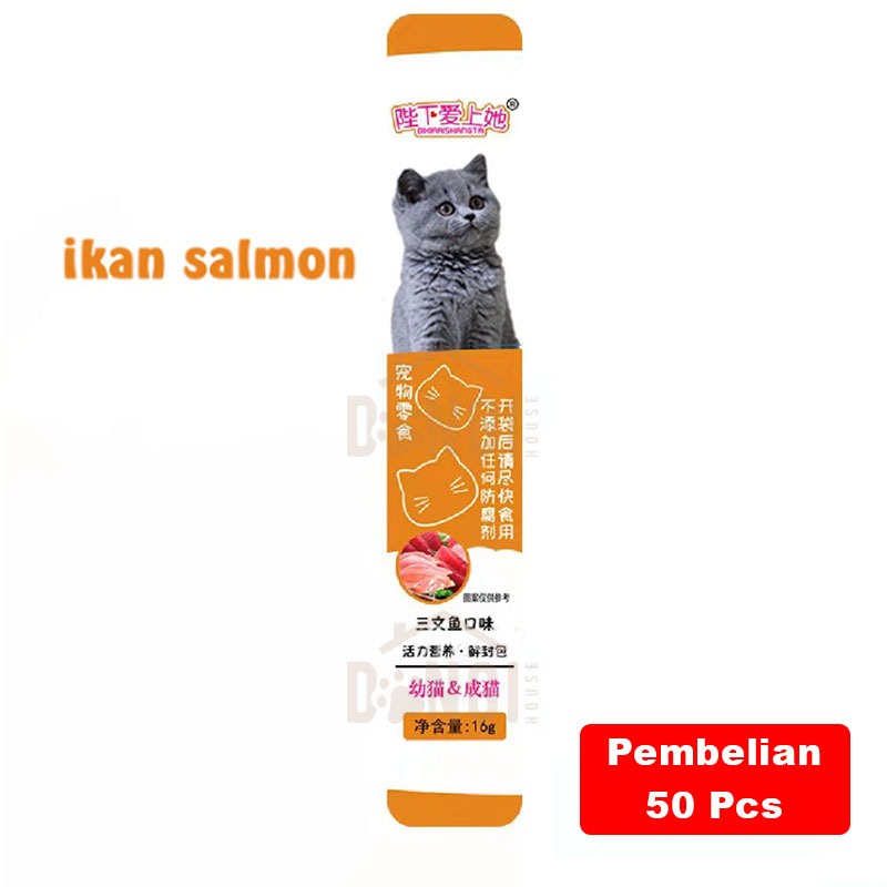 

10pcs/50pcs Snack Hewan Peliharaan Cat Strip 16g/Strip Kuing Kecil Dan cemilan Kucing Besar Snack