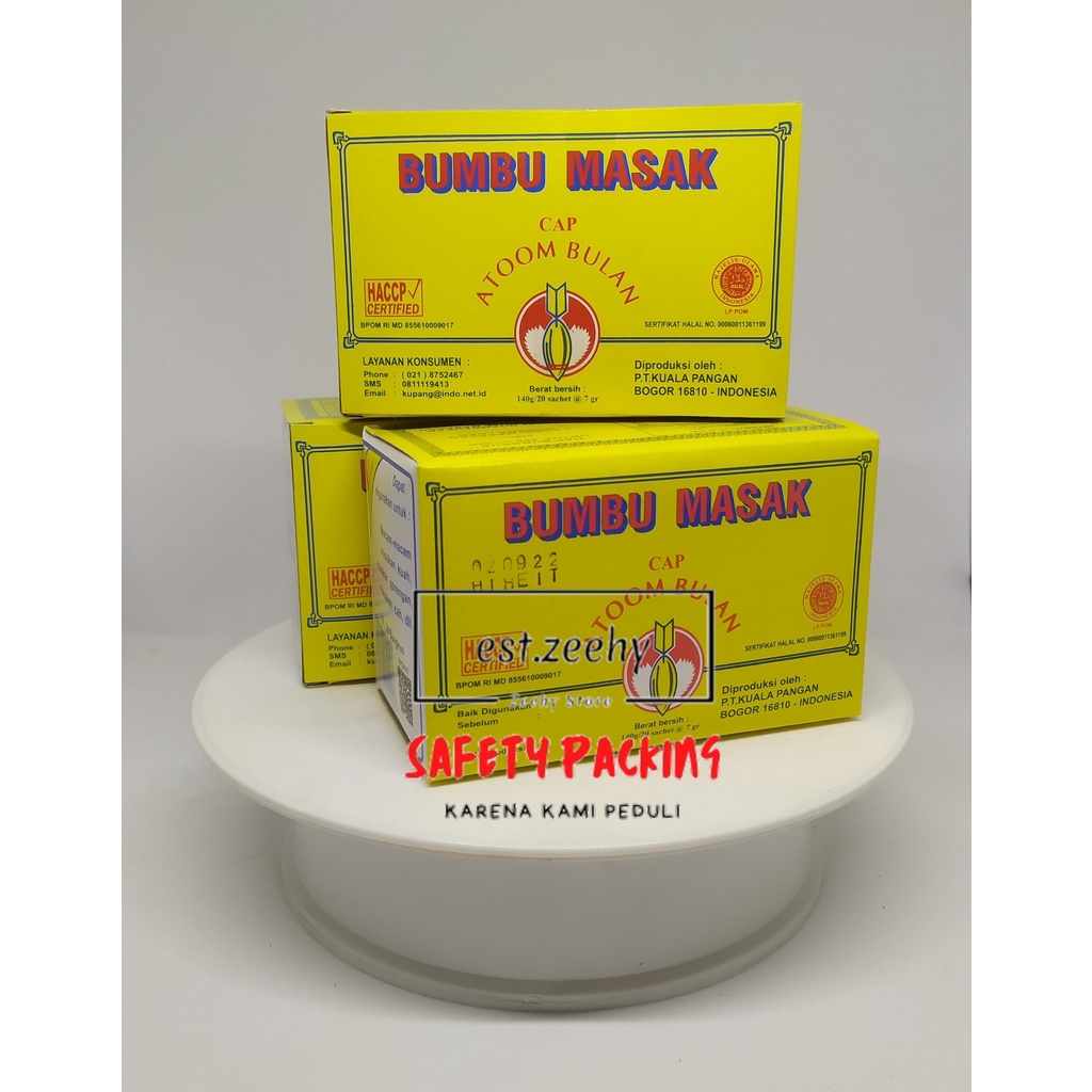 HJE BUMBU PENYEDAP RASA MERK ATOM BULAN KEMASAN PAK