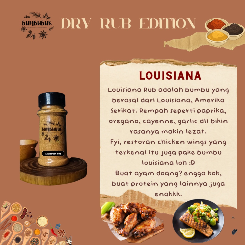 HJE Bumbubuk Dry Rub Louisiana / Louisiana Chicken Wings / Spicy Hot Chicken / Ayam Goreng / Ayam