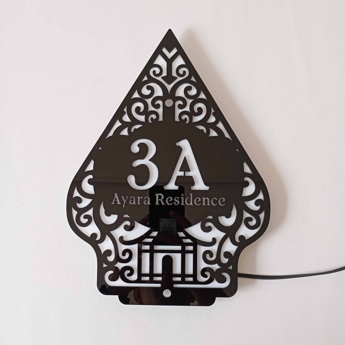 Top Nomor Rumah Akrilik Glossy Gunungan Lampu Acrylic