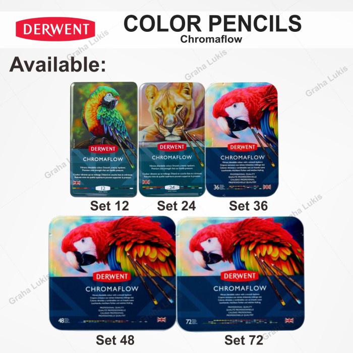 

DERWENT Chromaflow Color Pencil / Pensil Warna Set Metal Tin