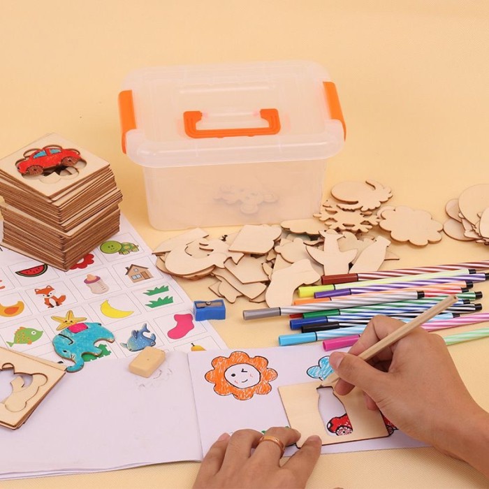

Mainan Edukasi Anak Wooden Drawing Template Stencil Art / Cetakan
