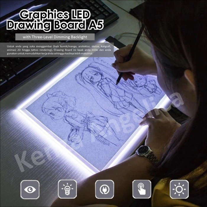 

Graphics LED Drawing Board A5 Size with Three-Level Dimming Backlight