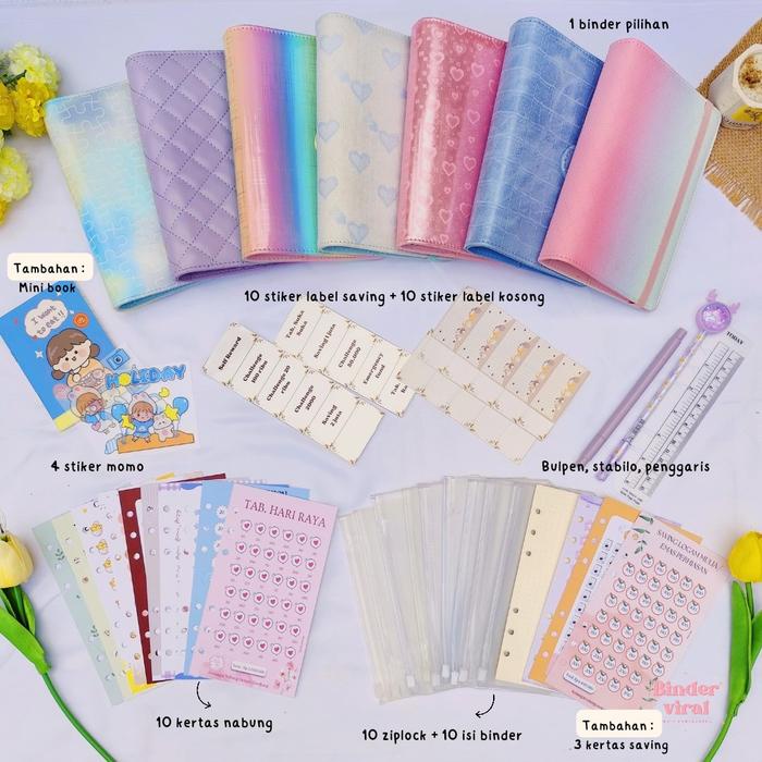 

( 10 Ziplock Part 2 ) Paket Nabung Lengkap Binder A6 10 Ziplock 10 Kertas Nabung Binder Kulit