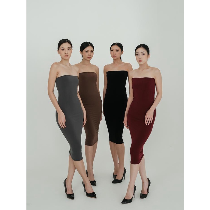 Evertops Tube Bodycon Dress Dress Wanita Terlaris