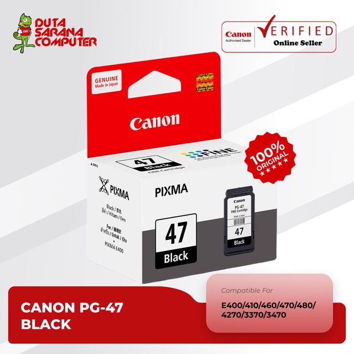 Canon Black Ink Cartridge Pg47 Pg 47 Pg-47