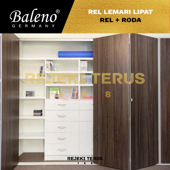 Rel Pintu Lemari Lipat Tarik Dorong + Roda 2M Engsel Fold Foldable Wardrobe