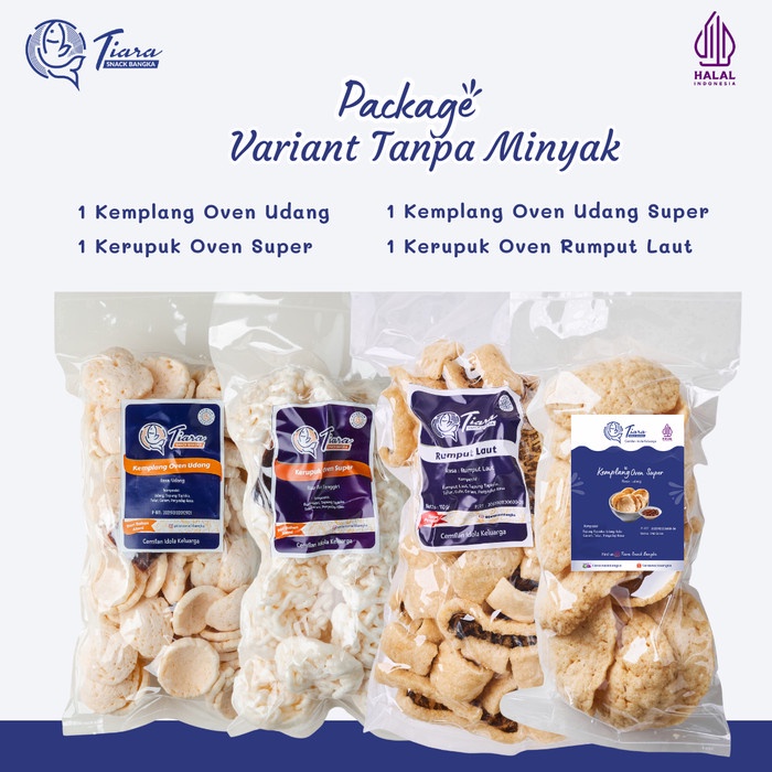 

Paketan Kerupuk Tiara/Kerupuk Oven Tanpa Minyak Tiara Snack Bangka