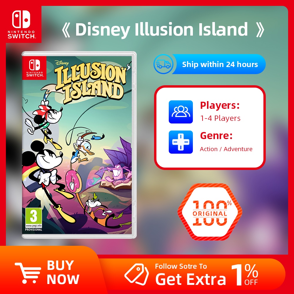 Nintendo Switch Game Deals - Disney Illusion Island - Games Physical Cartridge Support Tv Tabletop