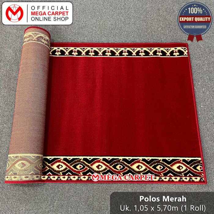 Sajadah Roll / Karpet Masjid / Karpet Mushola [Polos Merah]