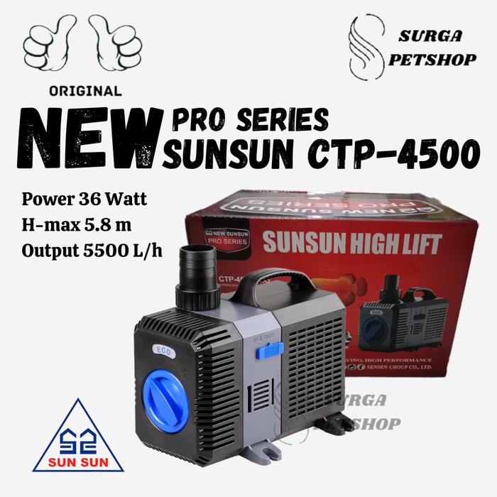 NEW SUNSUN CTP 5500 Pompa Air Celup Akuarium Kolam Ikan CTP5500
