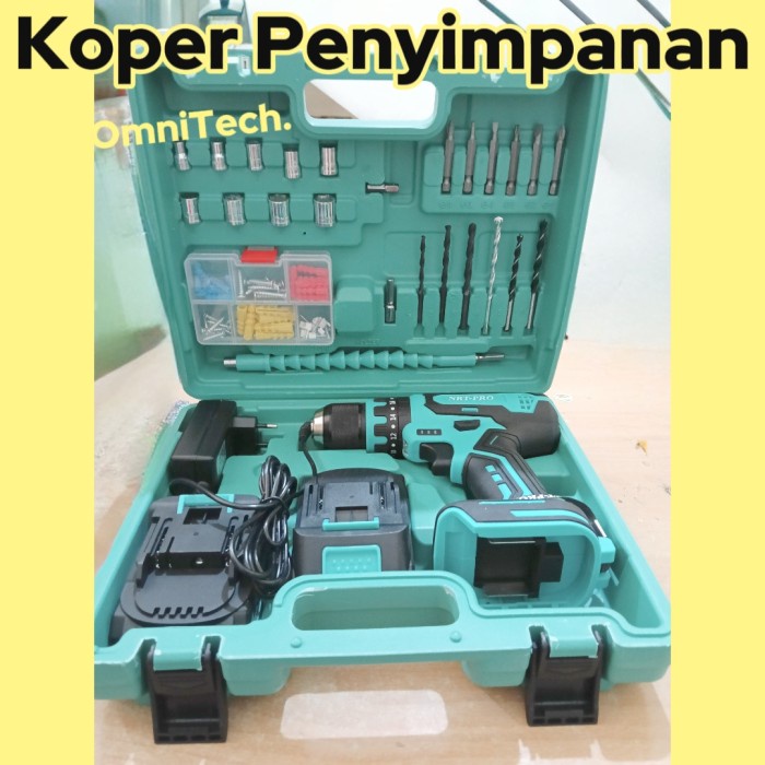Mesin Bor Beton Baterai Cordless Charger 340 + "Set" NRT-PRO 20V