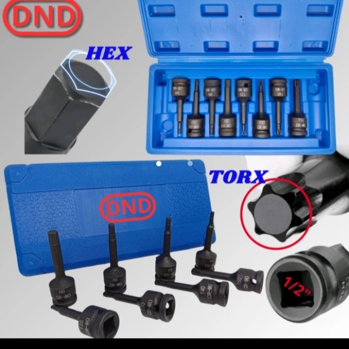 Kunci Socket Impact Dnd Torx Hex Mata Sock L -Gratisongkir