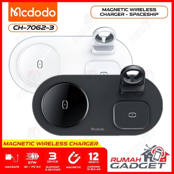 Wireless Charger - 3 in 1 Magnetic Wireless Charger - Mcdodo - Space