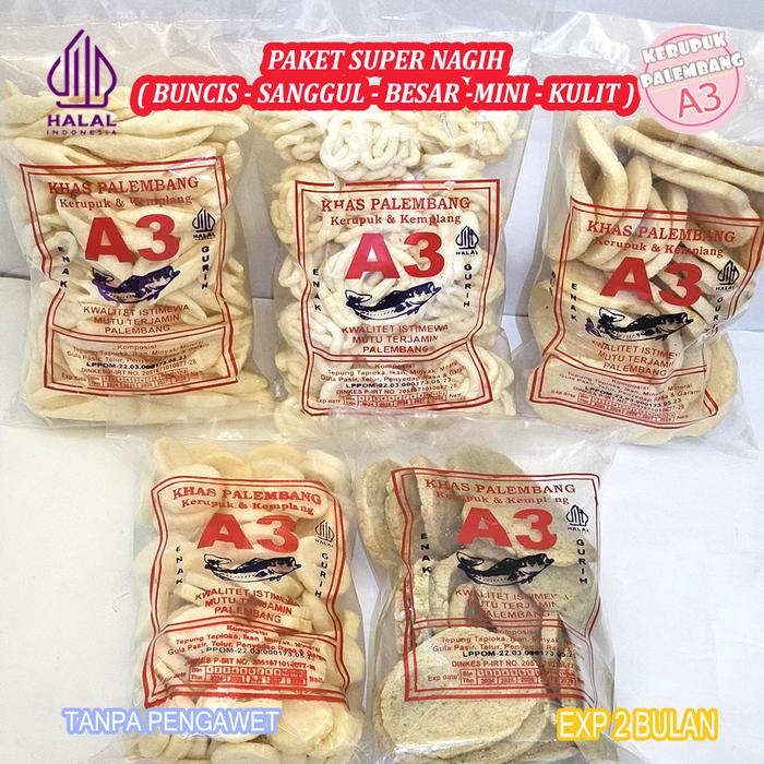 

PAKET KERUPUK 5 BUNGKUS SUPER NAGIH A3 PALEMBANG