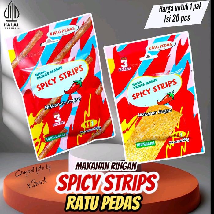 

Camilan Spicy Strips Ratu Pedas 1 Pak Isi 20 Pcs
