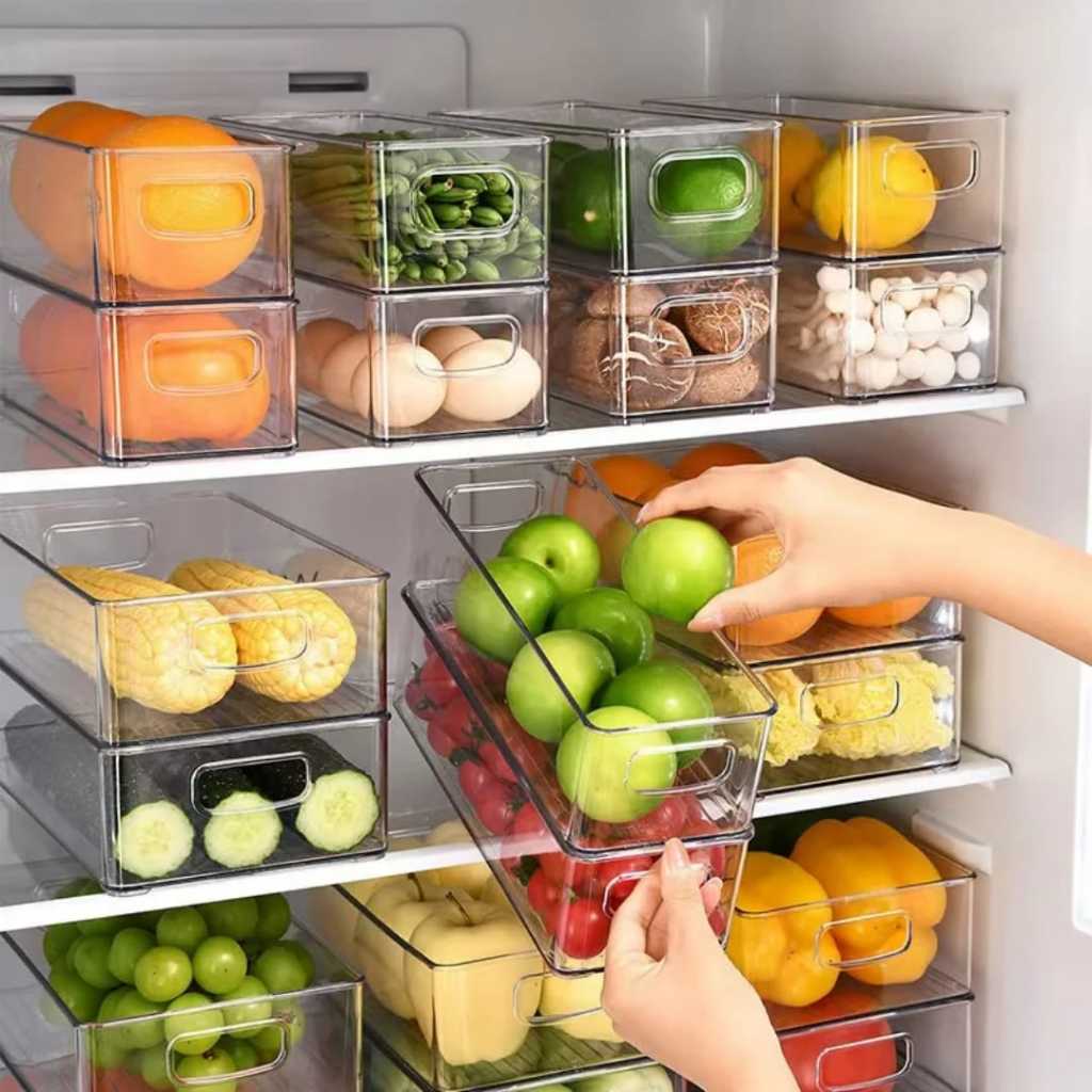 Diskon Storage Makanan Kulkas Transparan Wadah Kontainer Penyimpanan Makanan Sayuran Buah Freezer