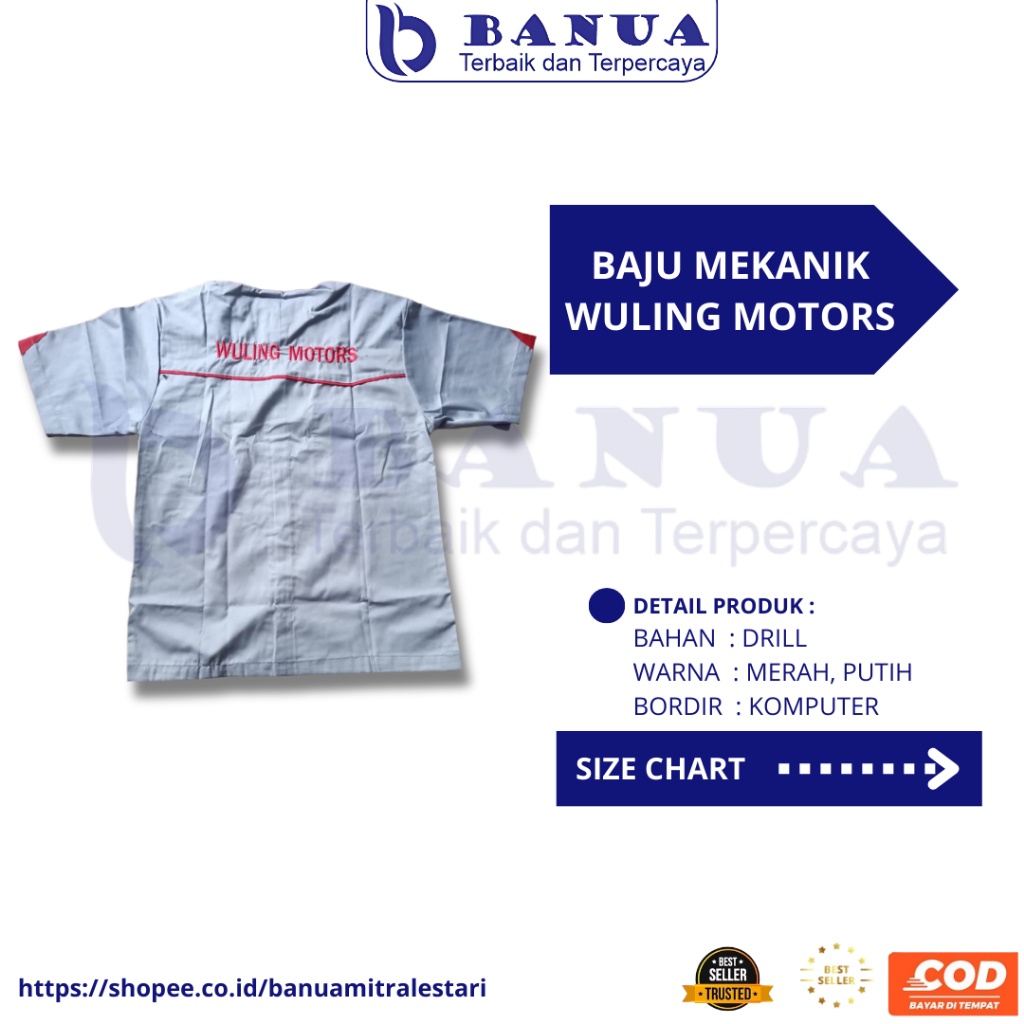 Promo  Seragam Mekanik Wuling Seragam Mekanik I Seragam Mekanik Wuling Motor Baju Dan Celana