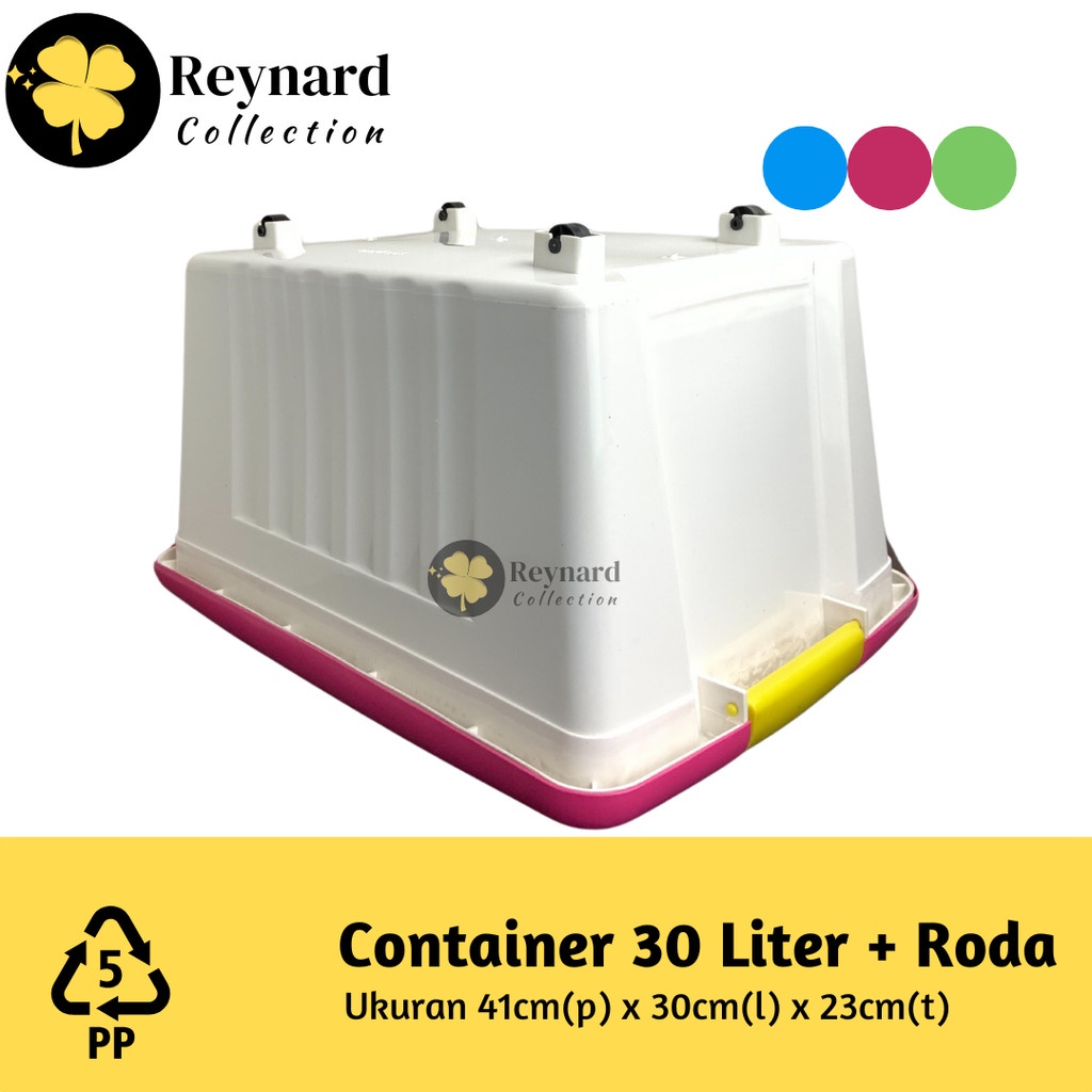 FREE ONGKIR CONTAINER 30 LITER RODA STORAGE BOX 30L PUTIH CONTAINER BOX SERBAGUNA KONTENER RODA HIGH
