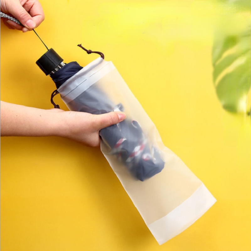 Plastic Bag Matte Translucent Umbrella Storage Bag Reusable Portable Umbrella Drawstring Storage