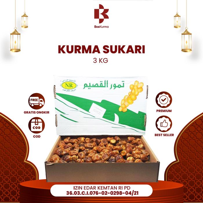 

Kurma Sukari Dus 3 Kg Ku'rma Raja Haji Umroh Food Snack Cemilan