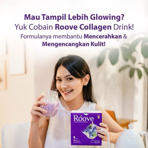 

[BONUS MINI GOLD!] ROOVE Collagen Blueberry Drink 1 POUCH Isi 20 Sachet Original Minuman Kolagen