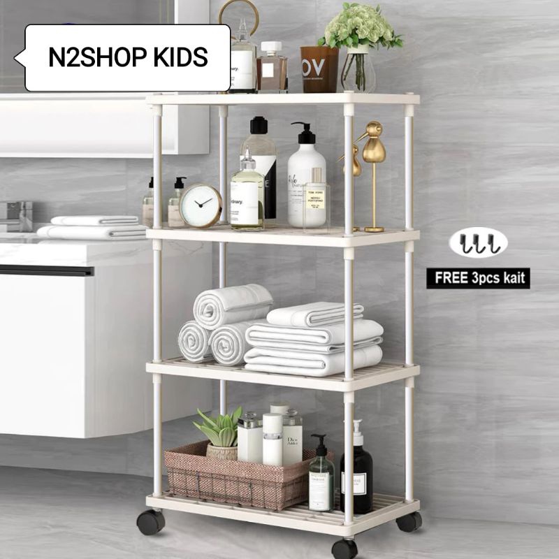 FREE ONGKIR RAK DAPUR PLASTIK AESTHETIC RAK SUSUN RAK SERBAGUNA RAK PANCI